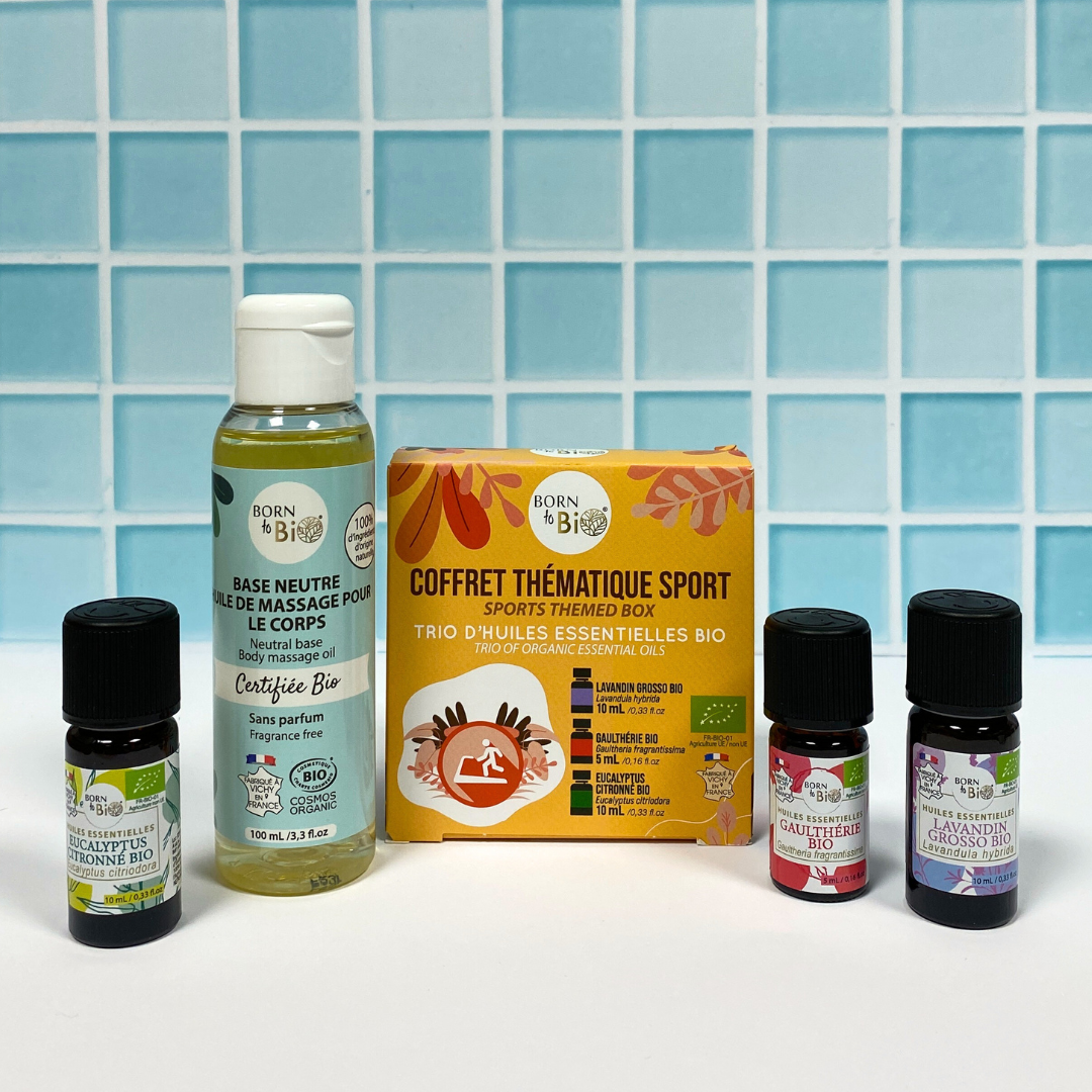 Box: massage oil and sports essential oil kit-0